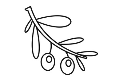 Branch olives icon, outline style