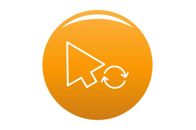 Arrow cursor loading icon vector orange