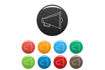 Loudspeaker icons set color vector