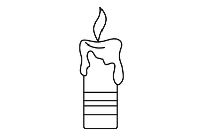 Burning candle icon, outline style