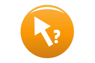 Cursor question icon vector orange