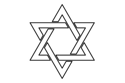 David star icon, outline style