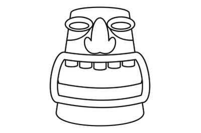 Aztec idol icon, outline style