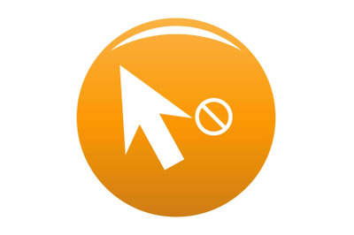 Cursor stop icon vector orange