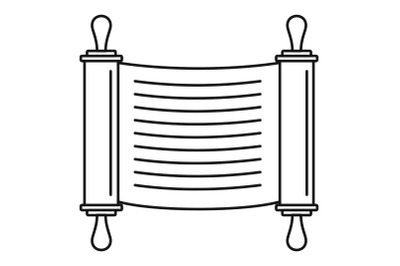 Torah scroll icon, outline style