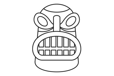 Tiki idol head icon, outline style
