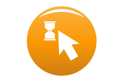 Cursor wait icon vector orange