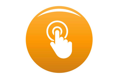 Hand cursor click icon vector orange