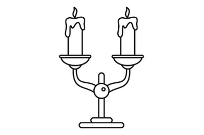 Candles stand icon, outline style
