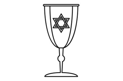 Judaism cup icon, outline style