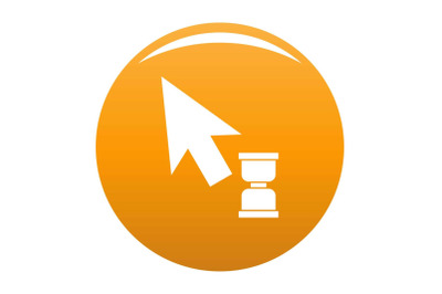 Cursor wait web icon vector orange