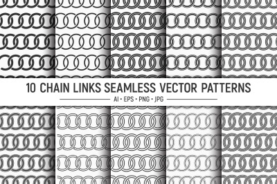 10 seamless chain links seamless patterns