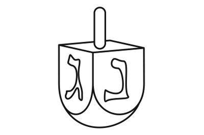 Jewish dreidel icon, outline style