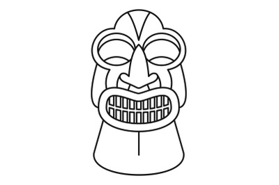 Tiki idol icon, outline style
