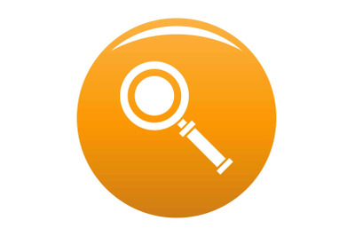 Cursor magnifier icon vector orange