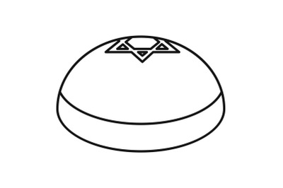 Kipa hat icon, outline style