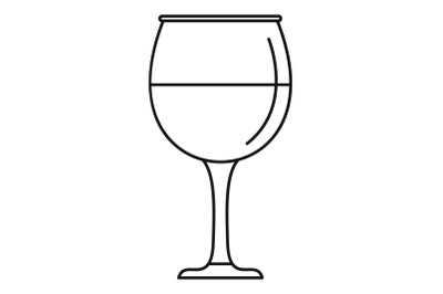 Wine glass icon, outline style
