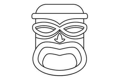 Hawaii wood tiki idol icon, outline style