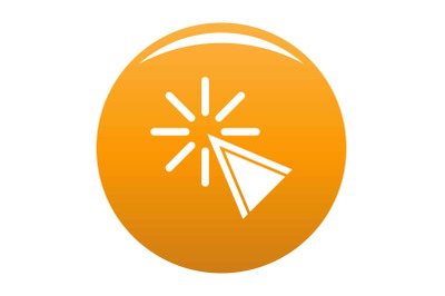 Cursor click icon vector orange