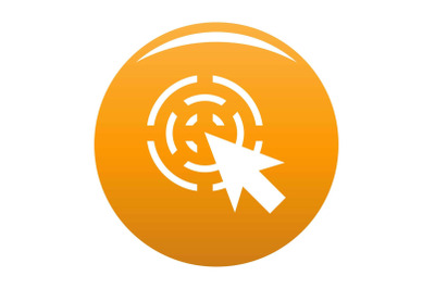 Cursor interactive icon vector orange