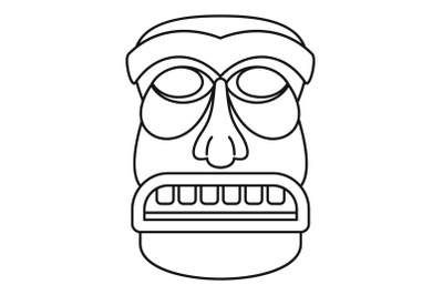 Wood tiki idol icon, outline style