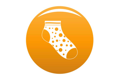 Small sock icon vector orange
