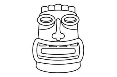 Tiki idol mask icon, outline style