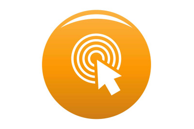 Cursor click round icon vector orange
