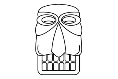 Tiki idol hawaii icon, outline style