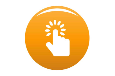 Hand cursor icon vector orange