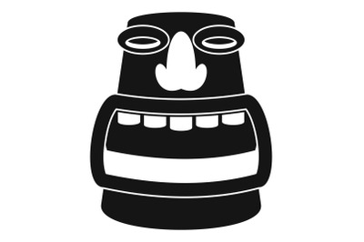 Tiki idol head icon, simple style