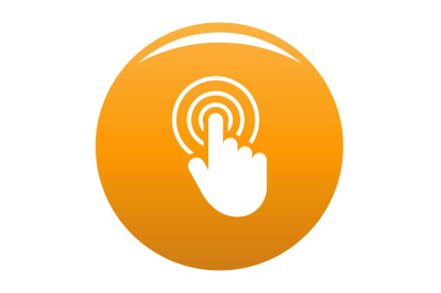 Hand cursor web icon vector orange