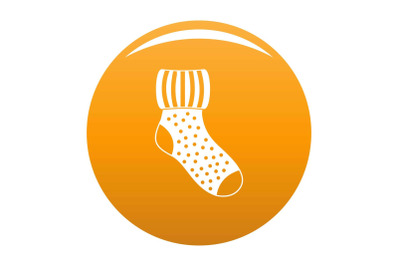 Woolen sock icon vector orange