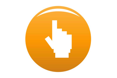 hand cursor pixel icon vector orange