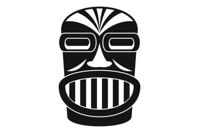 Aztec wood idol icon, simple style