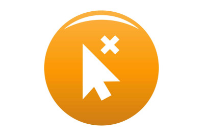 Cursor close element icon vector orange