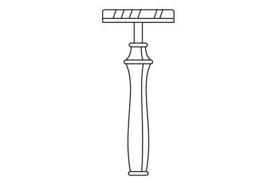 Retro razor icon, outline style