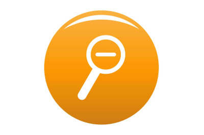 Cursor magnifier minus icon vector orange