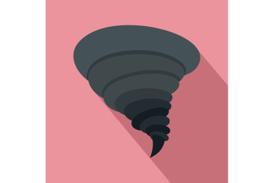 Storm tornado icon, flat style