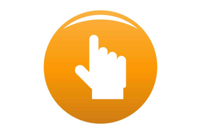 Hand cursor website icon vector orange