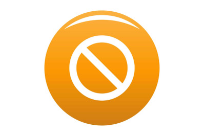 Cursor stop element icon vector orange