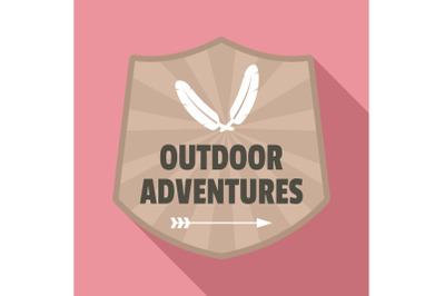 Outdoor adventures logo, flat style