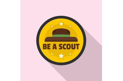 Be a scout hat logo, flat style