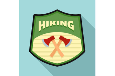 Hiking logo, flat style