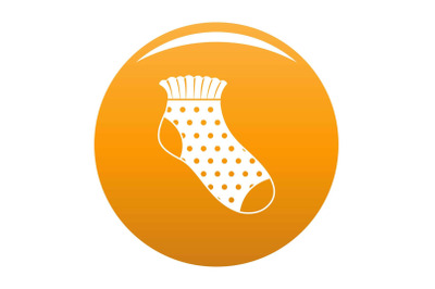 Girl sock icon vector orange