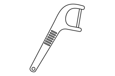 Medical floss pick icon, outline style