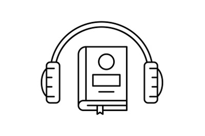 Book listen icon, outline style