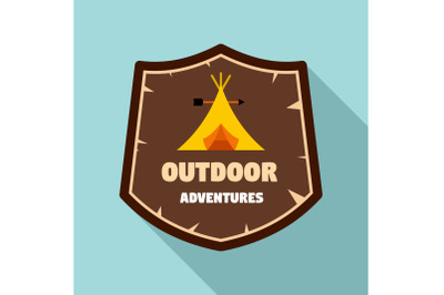 Outdoor new adventures logo, flat style