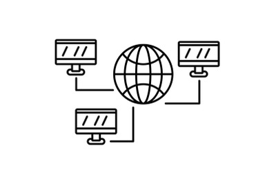 Global web network icon, outline style