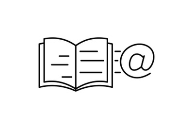 Mail book icon, outline style
